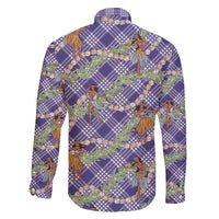 Lavender Palaka Hula Girls Seamless Hawaii Aloha Family Matching Tank Maxi Dress and Hawaiian Shirt - Polynesian Pride