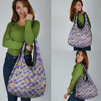 Lavender Palaka Hula Girls Seamless Hawaii Aloha Grocery Bag - Polynesian Pride