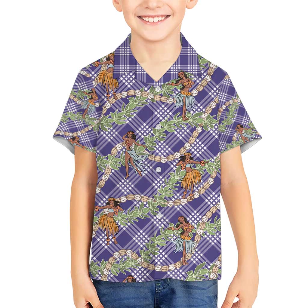 Lavender Palaka Hula Girls Seamless Hawaii Aloha Hawaiian Shirt - Polynesian Pride
