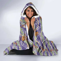 Lavender Palaka Hula Girls Seamless Hawaii Aloha Hooded Blanket - Polynesian Pride