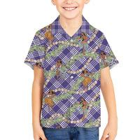 Lavender Palaka Hula Girls Seamless Hawaii Aloha Kid Hawaiian Shirt - Polynesian Pride