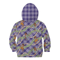 Lavender Palaka Hula Girls Seamless Hawaii Aloha Kid Hoodie - Polynesian Pride