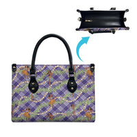 Lavender Palaka Hula Girls Seamless Hawaii Aloha Leather Bag LT7 - Polynesian Pride