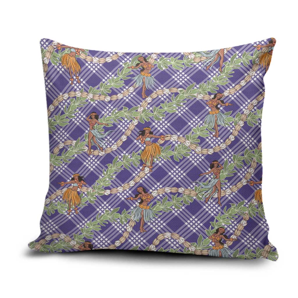 Lavender Palaka Hula Girls Seamless Hawaii Aloha Pillow Cover - Polynesian Pride