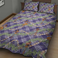 Lavender Palaka Hula Girls Seamless Hawaii Aloha Quilt Bed Set - Polynesian Pride