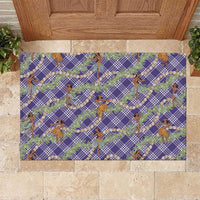 Lavender Palaka Hula Girls Seamless Hawaii Aloha Rubber Doormat LT7 Lavender - Polynesian Pride