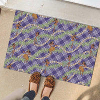 Lavender Palaka Hula Girls Seamless Hawaii Aloha Rubber Doormat LT7 - Polynesian Pride