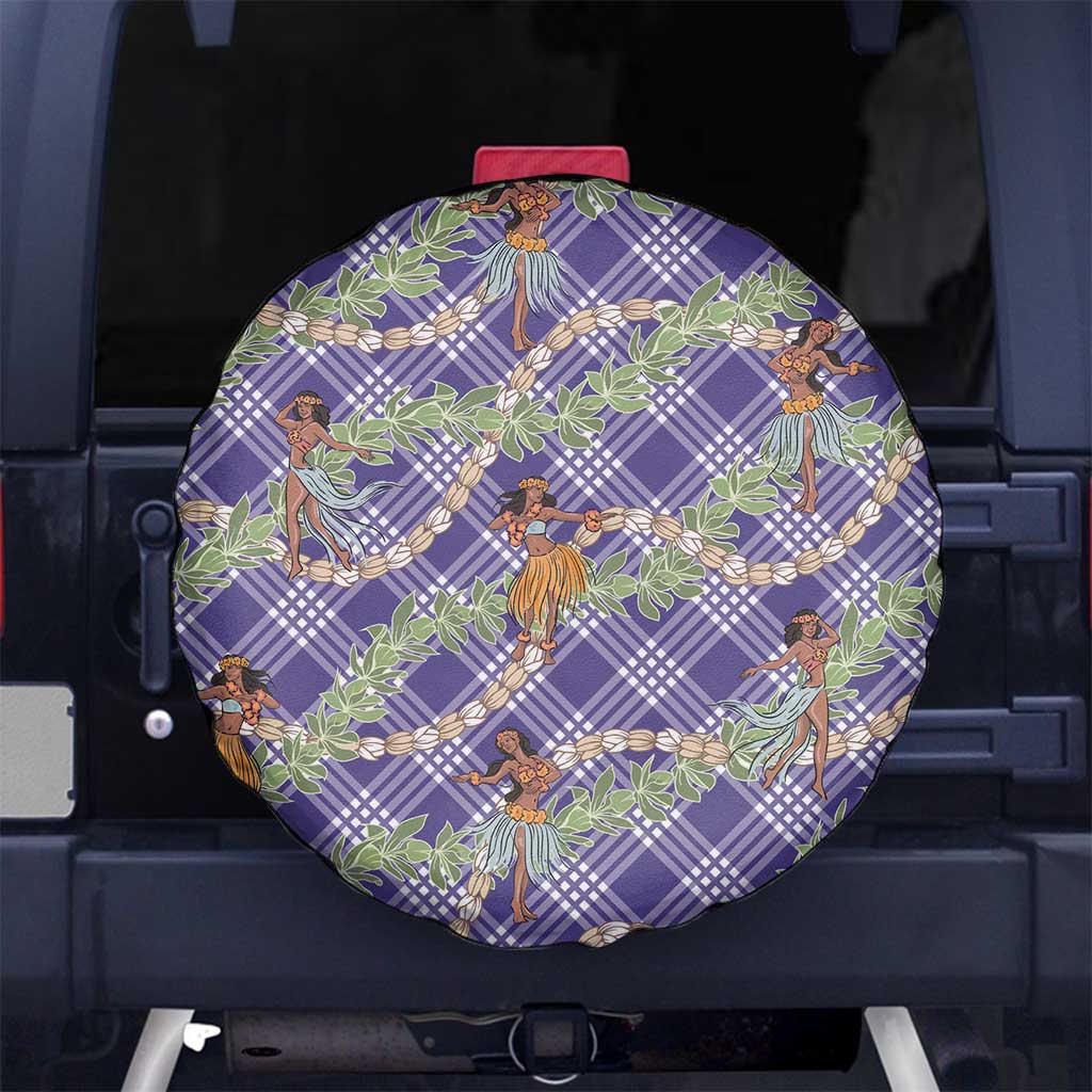 Lavender Palaka Hula Girls Seamless Hawaii Aloha Spare Tire Cover - Polynesian Pride
