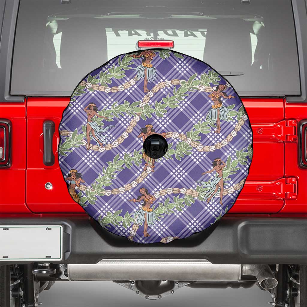 Lavender Palaka Hula Girls Seamless Hawaii Aloha Spare Tire Cover - Polynesian Pride
