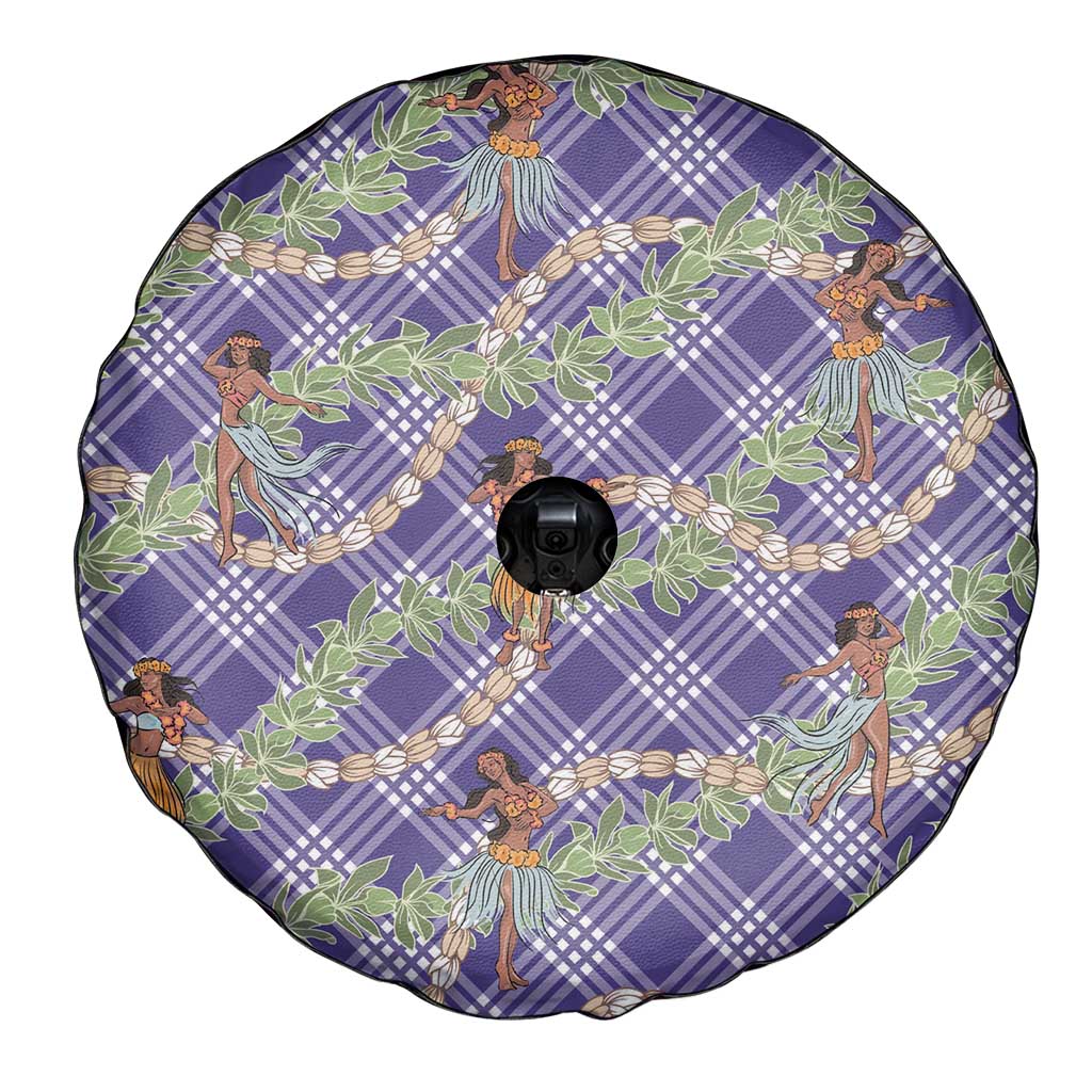 Lavender Palaka Hula Girls Seamless Hawaii Aloha Spare Tire Cover - Polynesian Pride