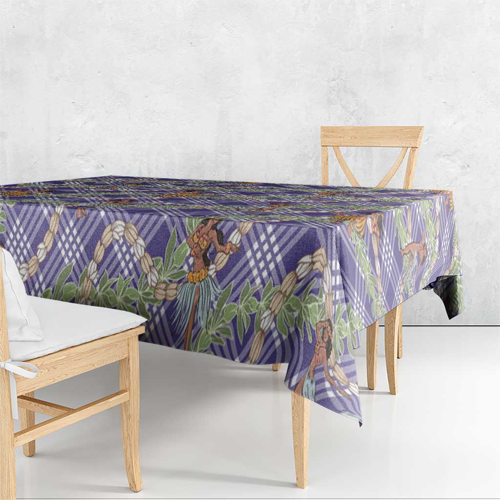 Lavender Palaka Hula Girls Seamless Hawaii Aloha Tablecloth - Polynesian Pride