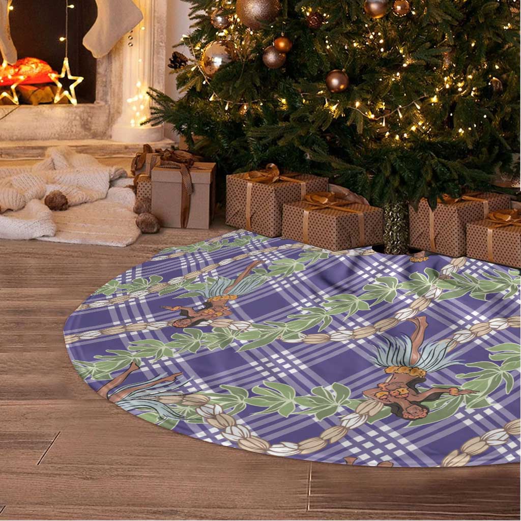 Lavender Palaka Hula Girls Seamless Hawaii Aloha Tree Skirt - Polynesian Pride