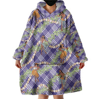 Lavender Palaka Hula Girls Seamless Hawaii Aloha Wearable Blanket Hoodie - Polynesian Pride