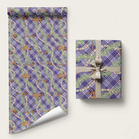 Lavender Palaka Hula Girls Seamless Hawaii Aloha Wrapping Paper
