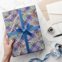 Lavender Palaka Hula Girls Seamless Hawaii Aloha Wrapping Paper