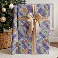 Lavender Palaka Hula Girls Seamless Hawaii Aloha Wrapping Paper