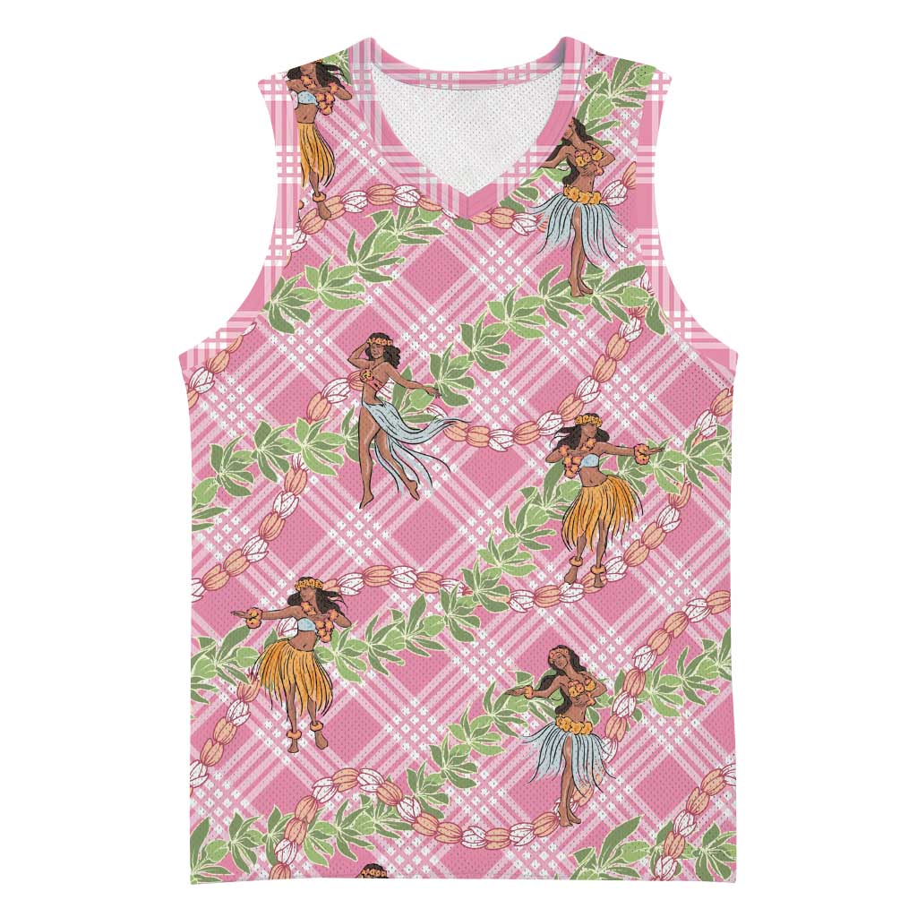 Lokelani Pink Palaka Hula Girls Seamless Hawaii Aloha Basketball Jersey LT7 Unisex Pink - Polynesian Pride