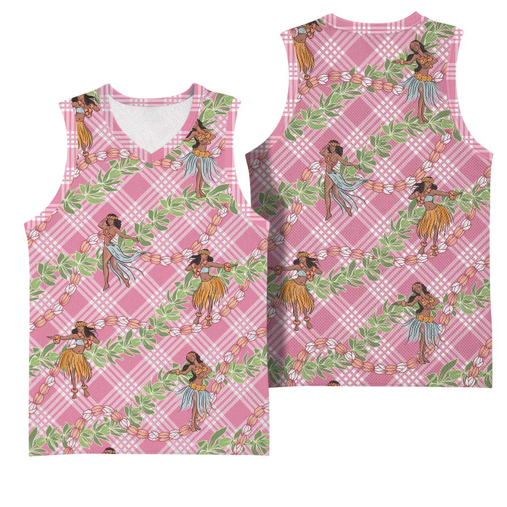 Lokelani Pink Palaka Hula Girls Seamless Hawaii Aloha Basketball Jersey LT7 - Polynesian Pride