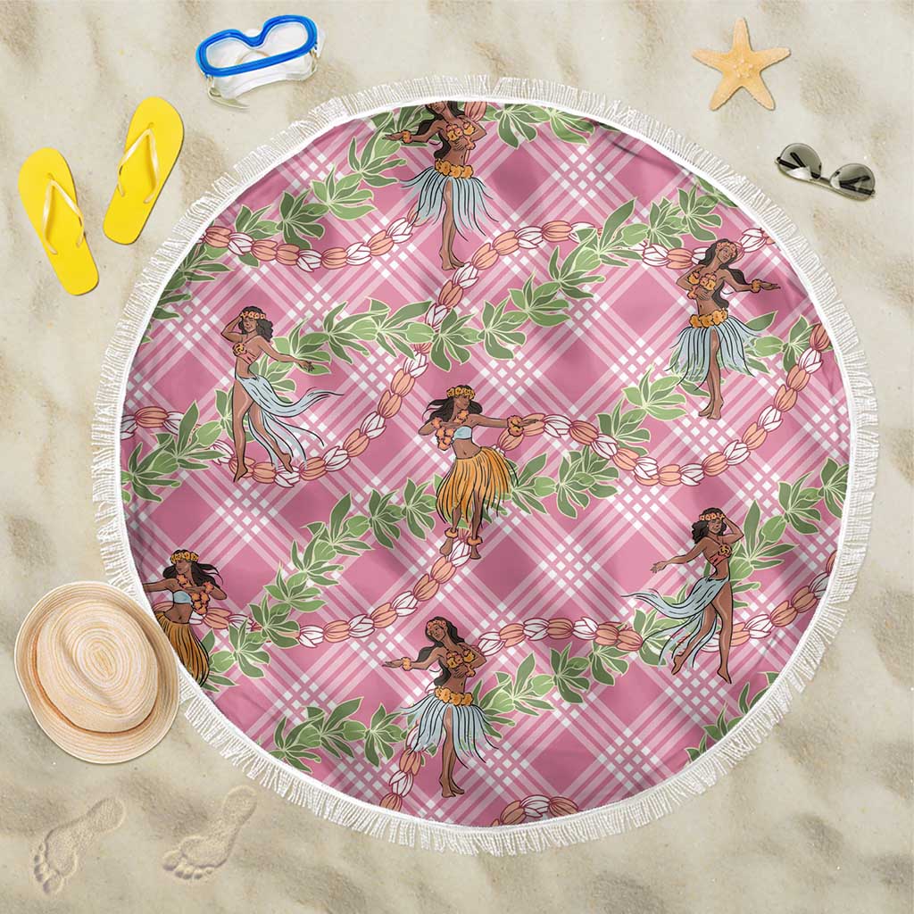 Lokelani Pink Palaka Hula Girls Seamless Hawaii Aloha Beach Blanket - Polynesian Pride