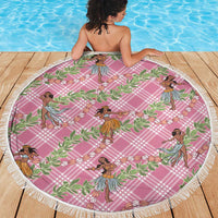 Lokelani Pink Palaka Hula Girls Seamless Hawaii Aloha Beach Blanket - Polynesian Pride