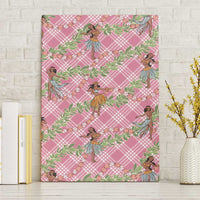 Lokelani Pink Palaka Hula Girls Seamless Hawaii Aloha Canvas Wall Art - Polynesian Pride