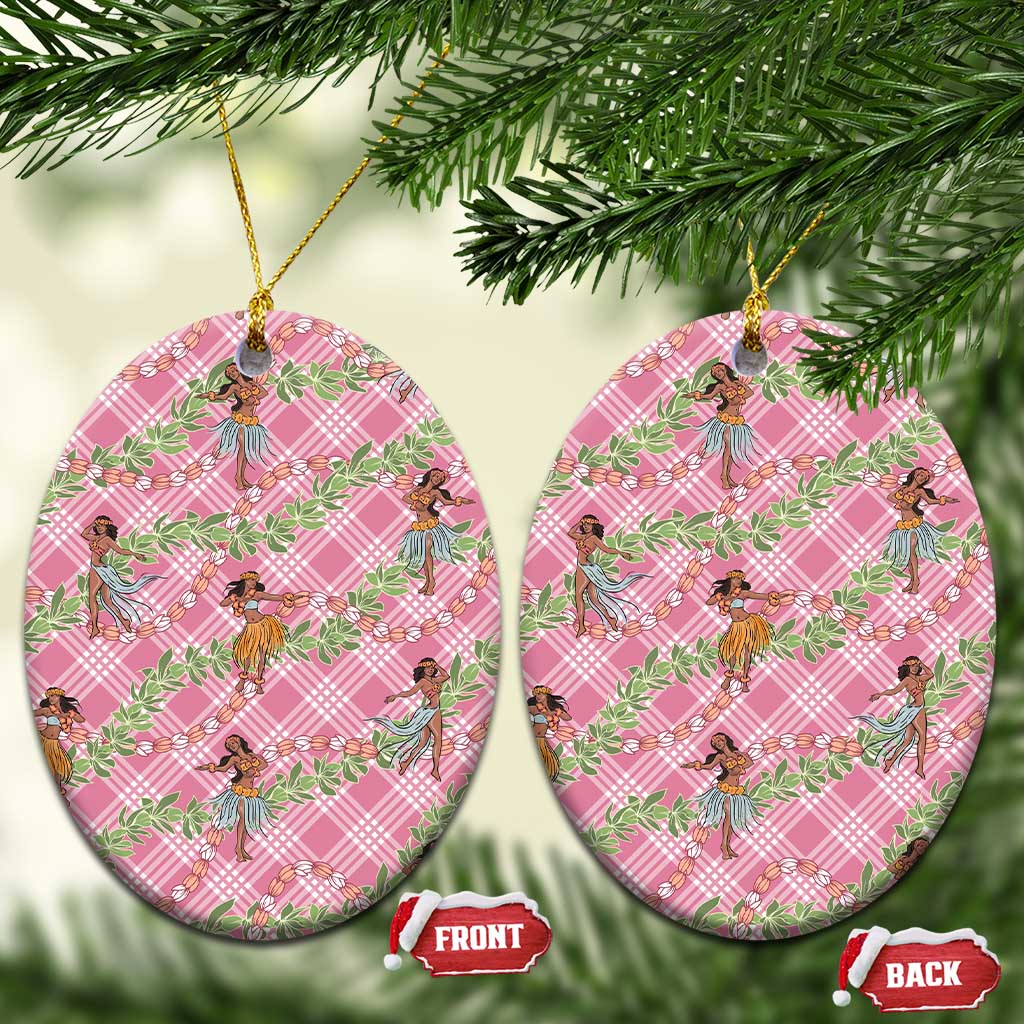 Lokelani Pink Palaka Hula Girls Seamless Hawaii Aloha Ceramic Ornament - Polynesian Pride