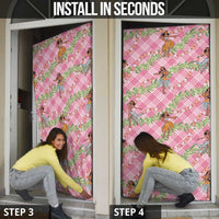 Lokelani Pink Palaka Hula Girls Seamless Hawaii Aloha Door Cover LT7 - Polynesian Pride