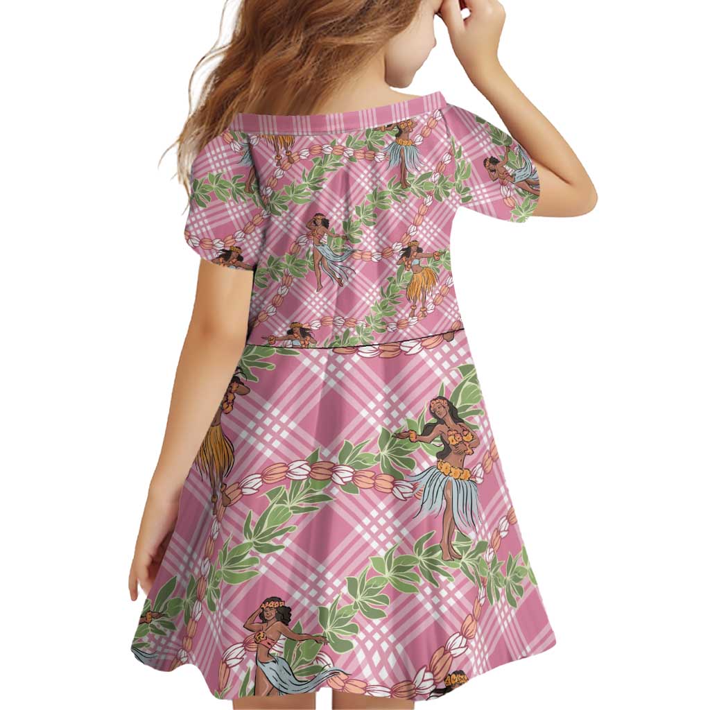 Lokelani Pink Palaka Hula Girls Seamless Hawaii Aloha Family Matching Puletasi and Hawaiian Shirt LT7 - Polynesian Pride