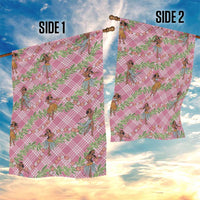 Lokelani Pink Palaka Hula Girls Seamless Hawaii Aloha Garden Flag - Polynesian Pride