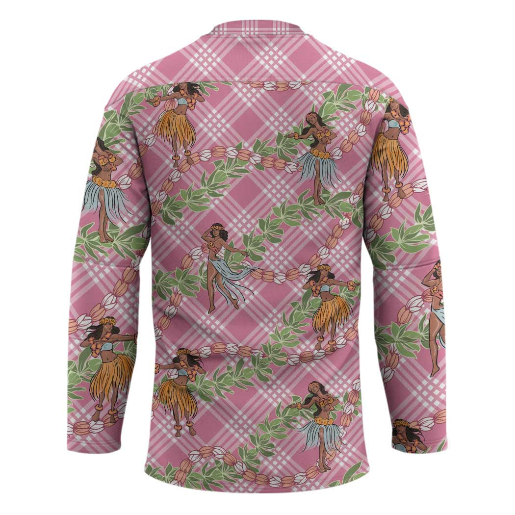 Lokelani Pink Palaka Hula Girls Seamless Hawaii Aloha Hockey Jersey - Polynesian Pride