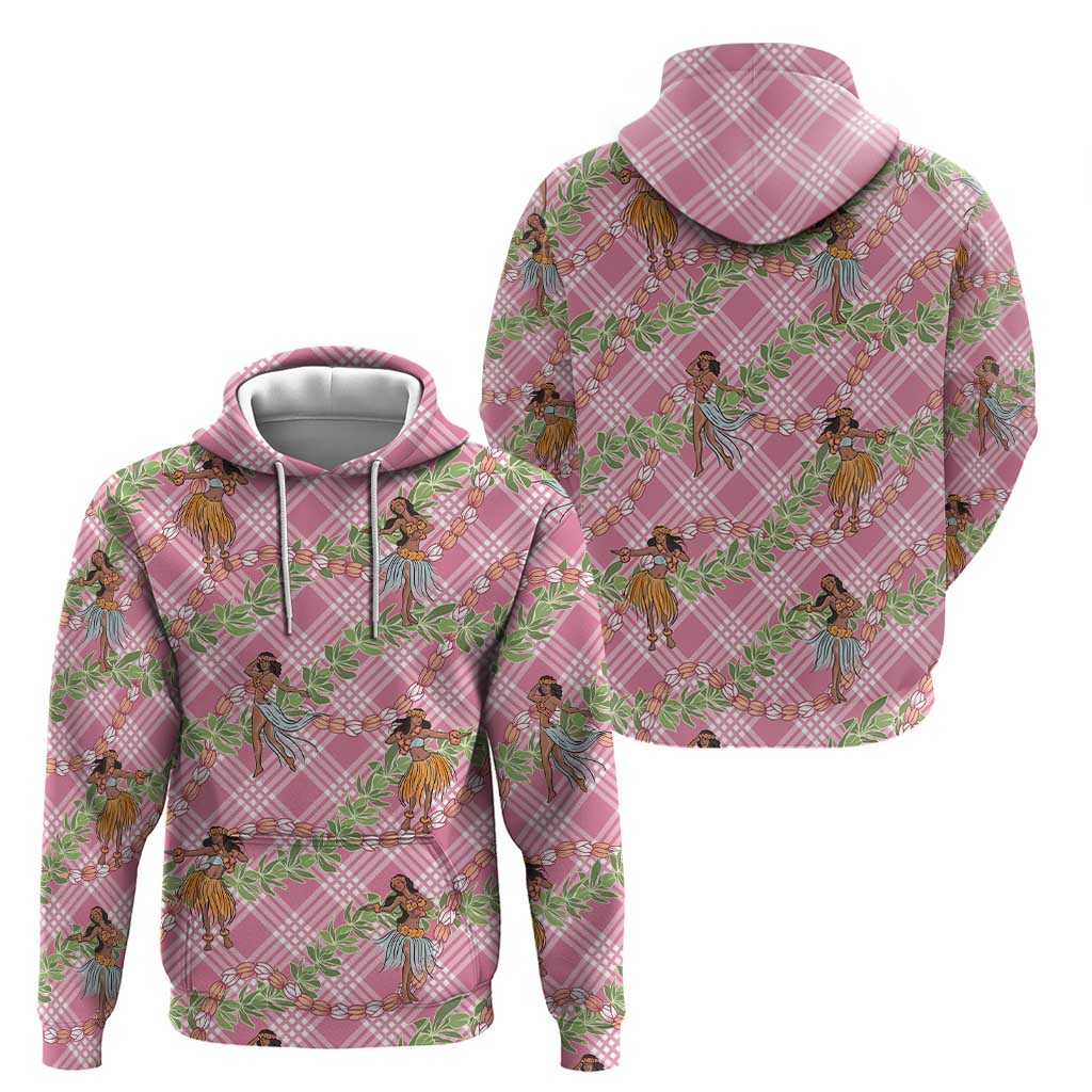 Lokelani Pink Palaka Hula Girls Seamless Hawaii Aloha Hoodie - Polynesian Pride