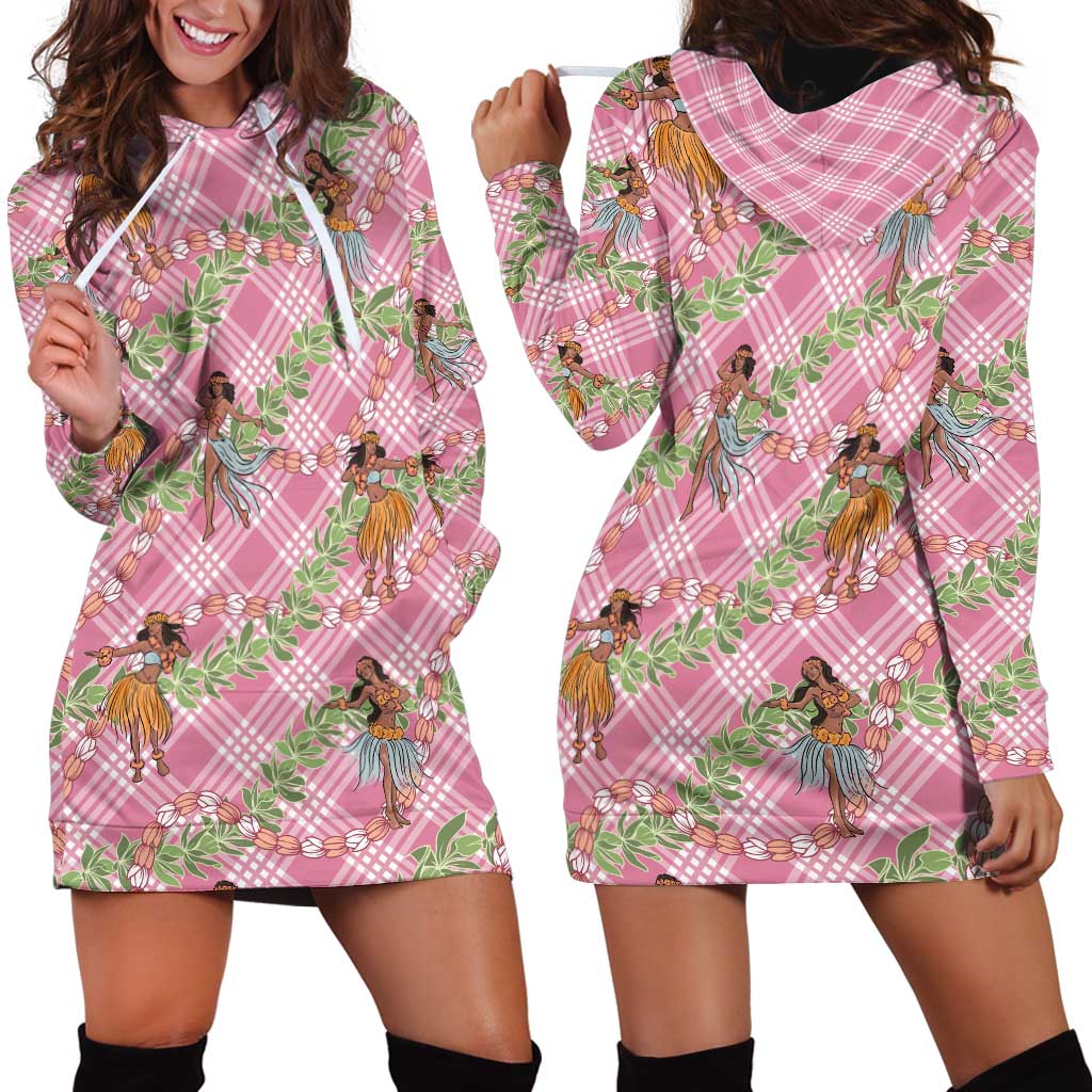 Lokelani Pink Palaka Hula Girls Seamless Hawaii Aloha Hoodie Dress LT7 - Polynesian Pride