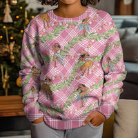 Lokelani Pink Palaka Hula Girls Seamless Hawaii Aloha Kid Ugly Christmas Sweater - Polynesian Pride