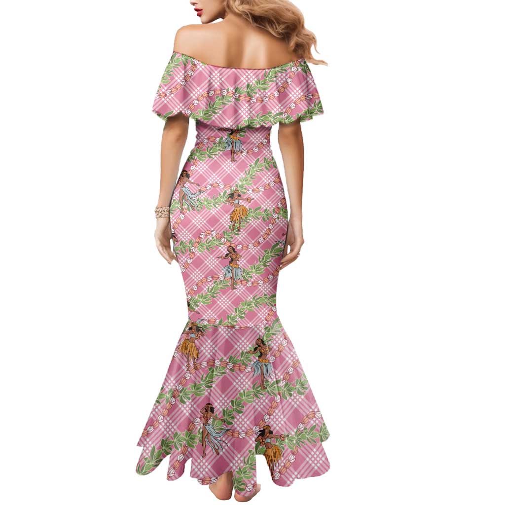 Lokelani Pink Palaka Hula Girls Seamless Hawaii Aloha Mermaid Dress - Polynesian Pride