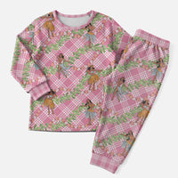 Lokelani Pink Palaka Hula Girls Seamless Hawaii Aloha Christmas Pajama Set - Polynesian Pride