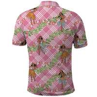Lokelani Pink Palaka Hula Girls Seamless Hawaii Aloha Polo Shirt - Polynesian Pride