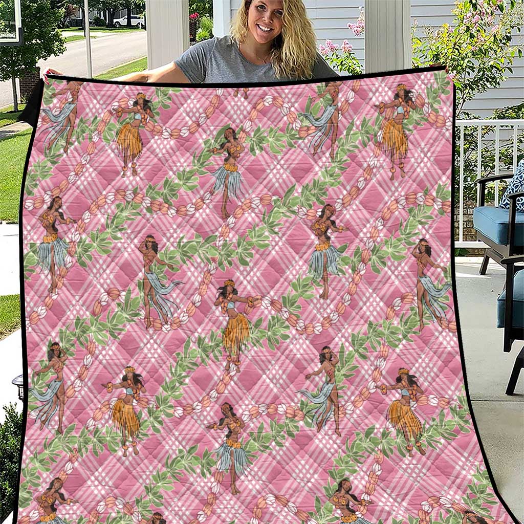 Lokelani Pink Palaka Hula Girls Seamless Hawaii Aloha Quilt - Polynesian Pride