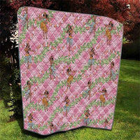 Lokelani Pink Palaka Hula Girls Seamless Hawaii Aloha Quilt - Polynesian Pride