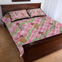 Lokelani Pink Palaka Hula Girls Seamless Hawaii Aloha Quilt Bed Set - Polynesian Pride