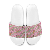 Lokelani Pink Palaka Hula Girls Seamless Hawaii Aloha Slide Sandals - Polynesian Pride
