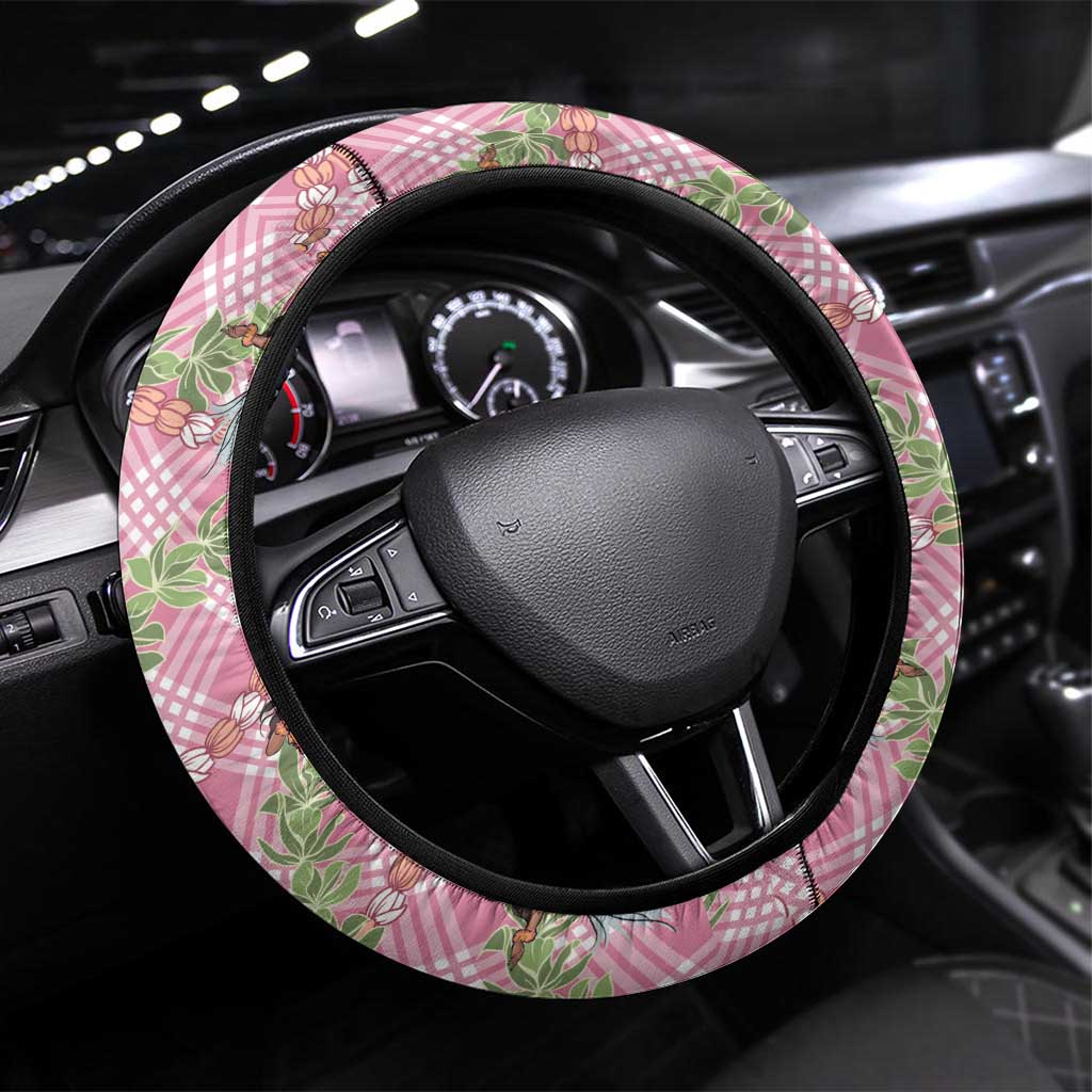 Lokelani Pink Palaka Hula Girls Seamless Hawaii Aloha Steering Wheel Cover - Polynesian Pride