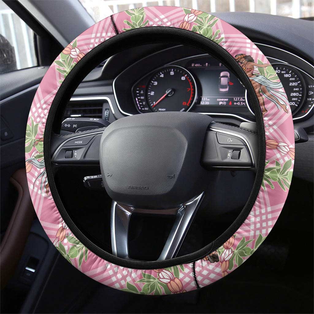 Lokelani Pink Palaka Hula Girls Seamless Hawaii Aloha Steering Wheel Cover - Polynesian Pride