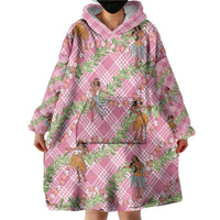 Lokelani Pink Palaka Hula Girls Seamless Hawaii Aloha Wearable Blanket Hoodie - Polynesian Pride
