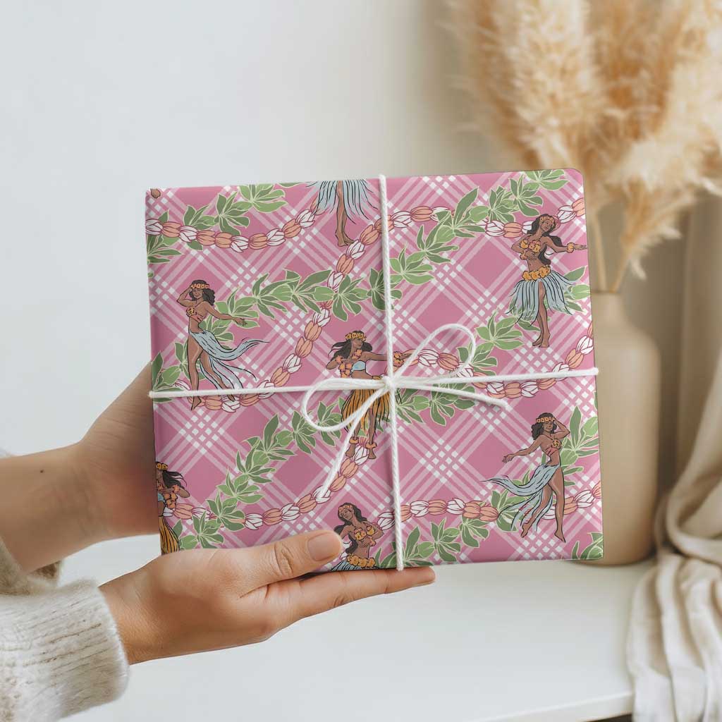 Lokelani Pink Palaka Hula Girls Seamless Hawaii Aloha Wrapping Paper LT7 - Polynesian Pride