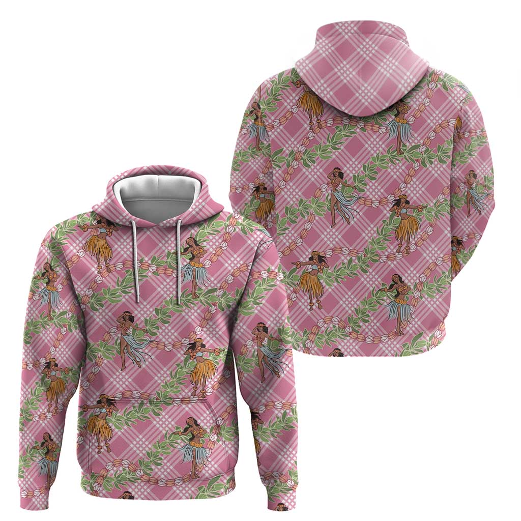 Lokelani Pink Palaka Hula Girls Seamless Hawaii Aloha Zip Hoodie LT7 - Polynesian Pride
