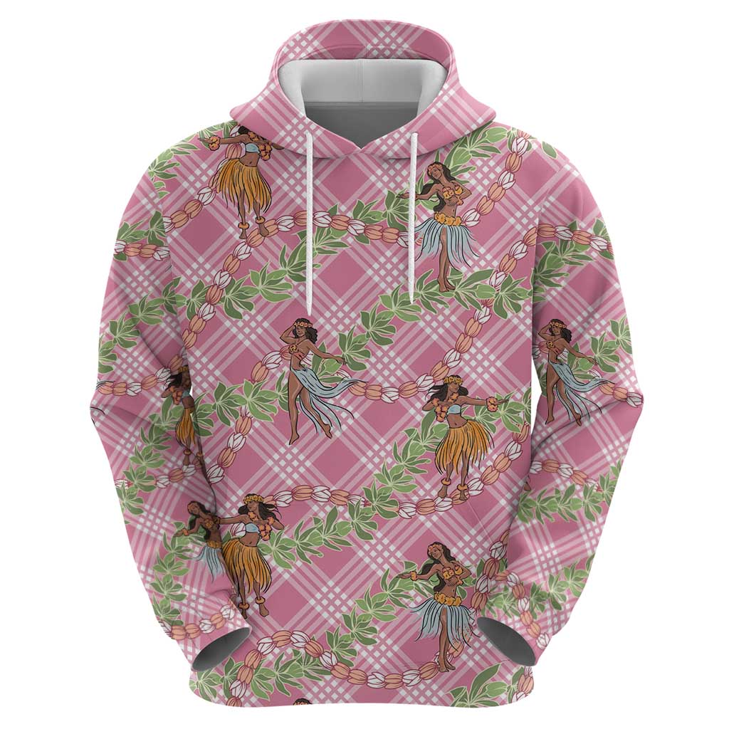 Lokelani Pink Palaka Hula Girls Seamless Hawaii Aloha Zip Hoodie LT7 - Polynesian Pride