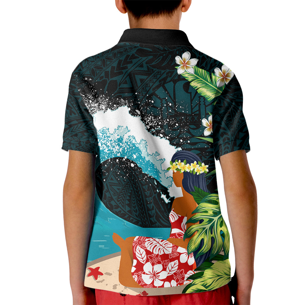 Tahiti Ia Orana Kid Polo Shirt Tahitian Vahine LT7 - Polynesian Pride