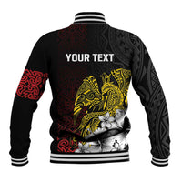 Personalized Papua New Guinea 50th Independence Anniversary Baseball Jacket Oro Tapa Mix Plumeria LT7 - Polynesian Pride