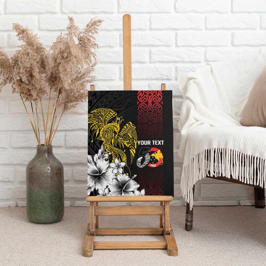 Personalized Papua New Guinea 50th Independence Anniversary Canvas Wall Art Oro Tapa Mix Plumeria LT7 - Polynesian Pride