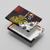 Personalized Papua New Guinea 50th Independence Anniversary Canvas Wall Art Oro Tapa Mix Plumeria LT7 - Polynesian Pride